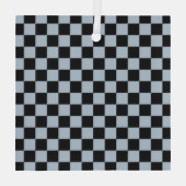 Black ice checkered pattern glas ornament (Achterkant)
