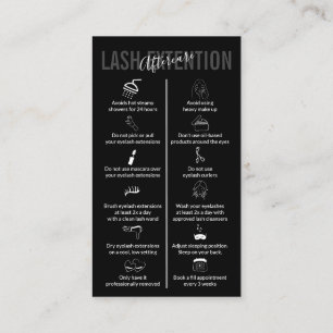 Black Icon Makeup Lash Extension Aftercare Visitekaartje