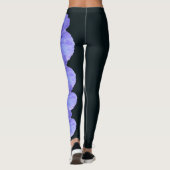 Black Illinois State Flower Blue Violet Leggings (Dos)