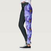 Black Illinois State Flower Blue Violet Leggings (Gauche)