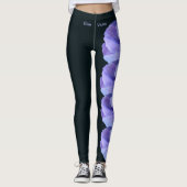 Black Illinois State Flower Blue Violet Leggings (Devant)