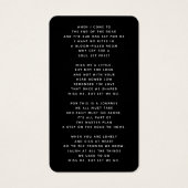 Black in Loing Memory Photo Poem Memorial Kaart (Achterkant)