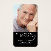 Black in Loing Memory Photo Poem Memorial Kaart (Voorkant)