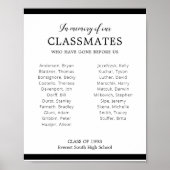 Black in Memory of our Classmates Reunion Memorial Poster (Voorkant)