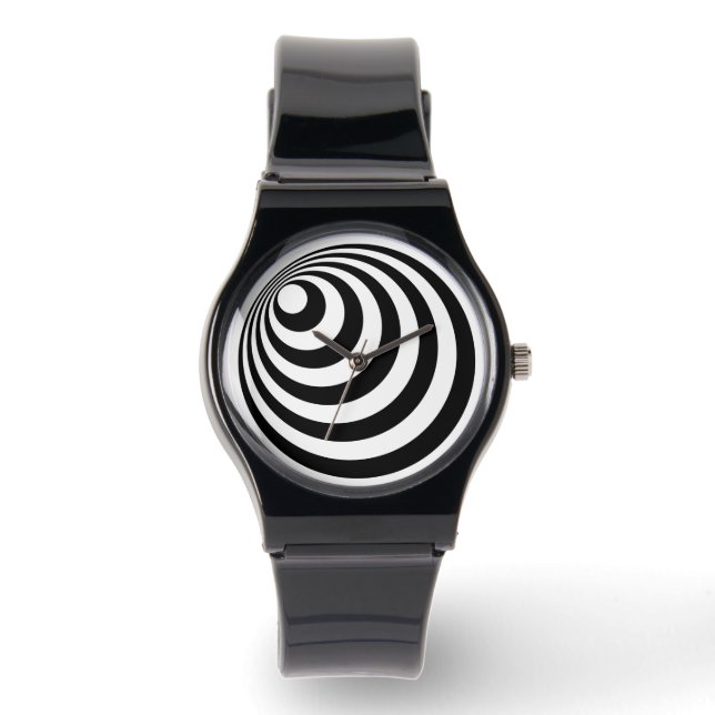 Black Infinity Circles Horloge (Voorkant)
