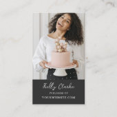 Black Influencer Content Creator Photo QR Code Visitekaartje (Voorkant)