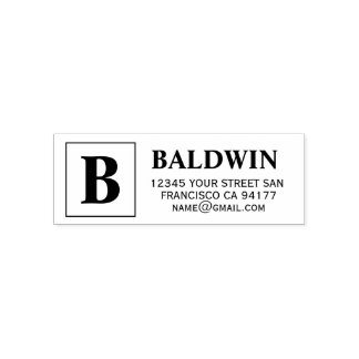 Black Ink Custom Family Name WreatReturn Address Zelfinktende Stempel