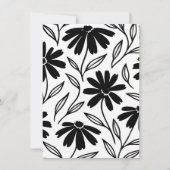 Black Ink Daisies Boho Tafelnummers (Achterkant)