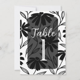 Black Ink Daisies Boho Tafelnummers