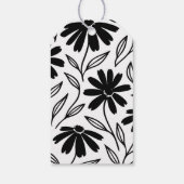 Black Ink Daisies Boho Vrijgezellenfeest Cadeaulabel (Achterkant)