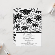 Black Ink Daisies Boho Vrijgezellenfeest