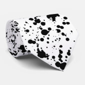 black ink splatter dirty stropdas (Opgerold)