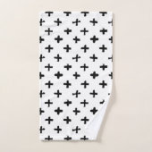 Black Ink Stoke Cross Pattern Bad Handdoek (Handdoek)