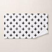 Black Ink Stoke Cross Pattern Bad Handdoek (Handdoek)