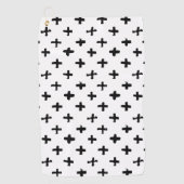 Black Ink Stoke Cross Pattern Golfhanddoek (Voorkant)