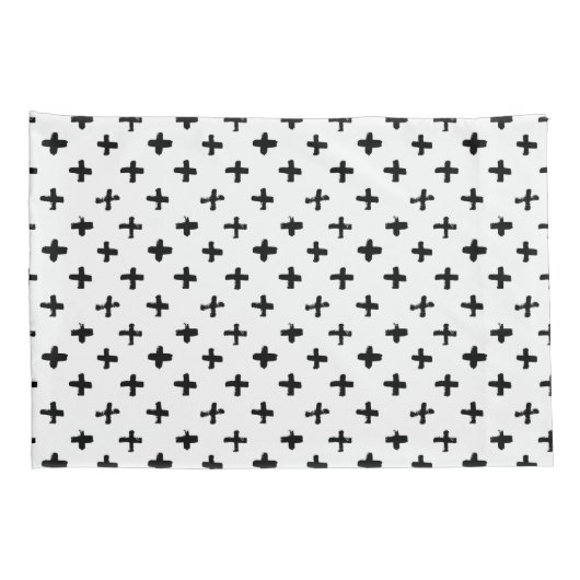 Black Ink Stoke Cross Pattern Kussensloop (Achterkant-Rechts)