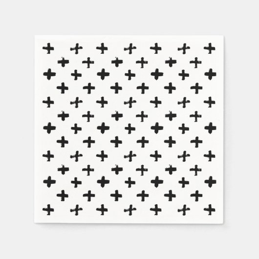 Black Ink Stoke Cross Pattern Servet (Voorkant)