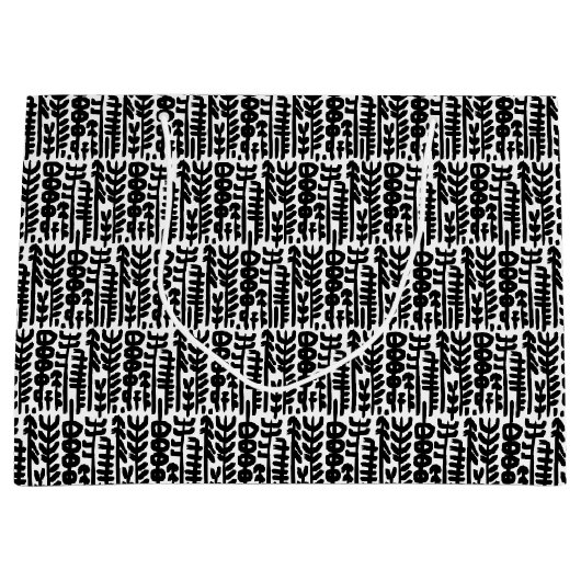 Black Ink Stroke Tree Patroon Groot Cadeauzakje (Voorkant)
