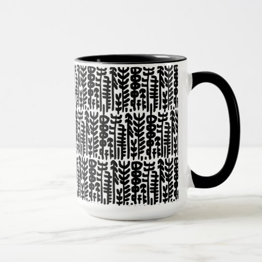Black Ink Stroke Tree Patroon Mok (Rechts)