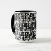 Black Ink Stroke Tree Patroon Mok (Voorkant links)