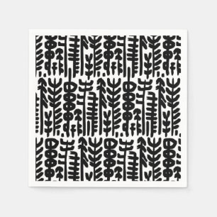 Black Ink Stroke Tree Patroon Servet