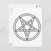 Black Inverted Pentacle Briefkaart (Voorkant / Achterkant)