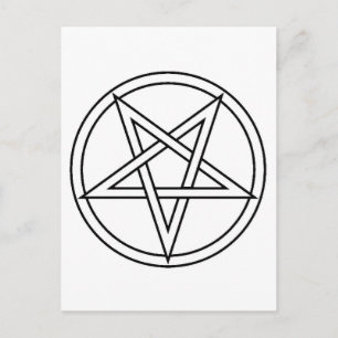 Black Inverted Pentacle Briefkaart