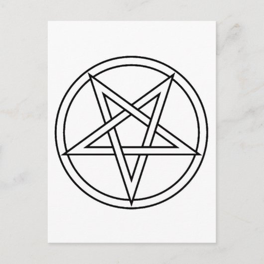 Black Inverted Pentacle Briefkaart (Voorkant)