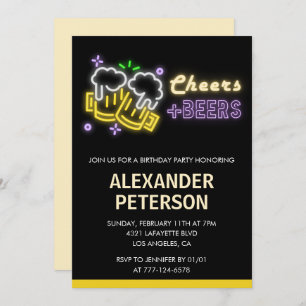 Black invitation 65e anniversaire Bière Hommes Neo