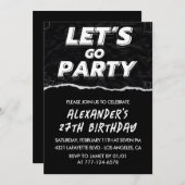 Black invitations à 27e anniversaire Hommes Blanc (Devant / Derrière)
