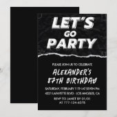 Black invitations à 87e anniversaire Hommes Blanc (Devant / Derrière)