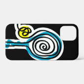 Black iPhone 12 mini coque pour joueur de tennis (Verso (horizontal))