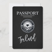 Black Ireland Passport Wedding Invitation Kaart (Achterkant)