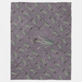 Black Iris on an antique tapestry Fleece Deken