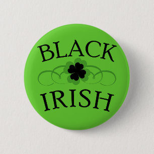 BLACK IRISH met Black Shamrock Ronde Button 5,7 Cm