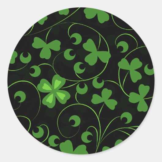 Black Irish Ronde Sticker (Voorkant)