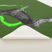 Black Irish Wolfhound Green Heart Sherpa Deken (3/4)
