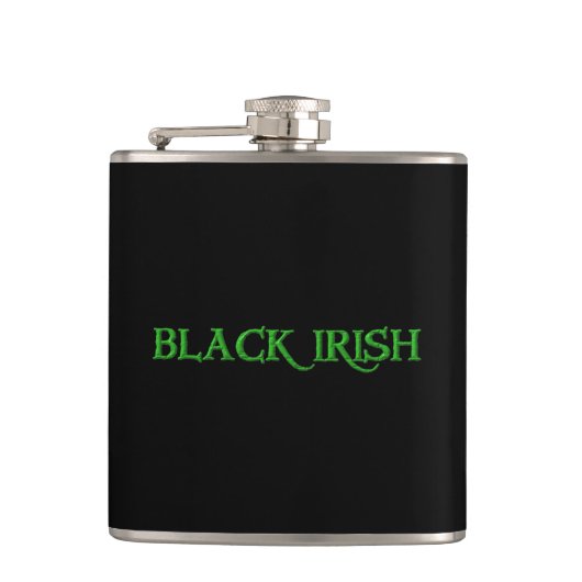 Black Irish wrapped flask Heupfles (Voorkant)