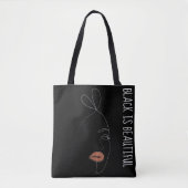 Black is beautiful Single Line Art Tote Bag (Devant)