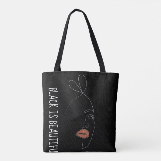 Black is beautiful Single Line Art Tote Bag (Dos)
