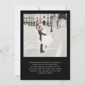 Black | Italiaanse Elegantie Fotobruiloft Aankondiging (Achterkant)