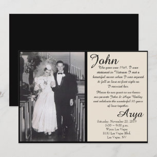 Black & Ivory 50 Years Of Love Jubileum Uitnodigin Kaart
