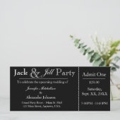 Black Jack en Jill Shower Ticket Invitation (Staand voorkant)