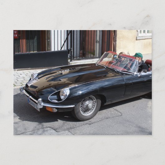 Black Jaguar E Type Briefkaart (Voorkant)
