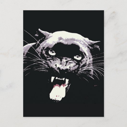 Black Jaguar Panther Briefkaart (Voorkant)