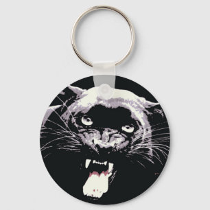 Black Jaguar Panther Sleutelhanger