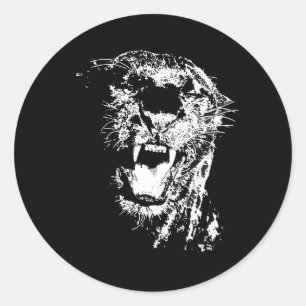Black Jaguar Ronde Sticker