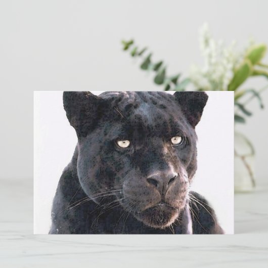Black Jaguar Uitnodiging (Staand voorkant)