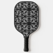 Black Japans Fan Pattern Pickleball Paddle (Achterkant)