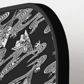 Black Japans Fan Pattern Pickleball Paddle (Links Detail)